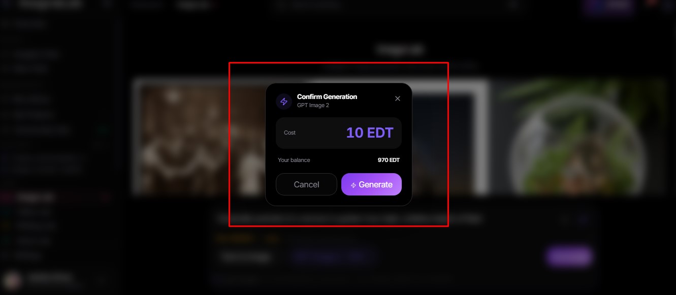 image generation cost